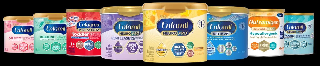 Enfamil Family of Formulas product lineup