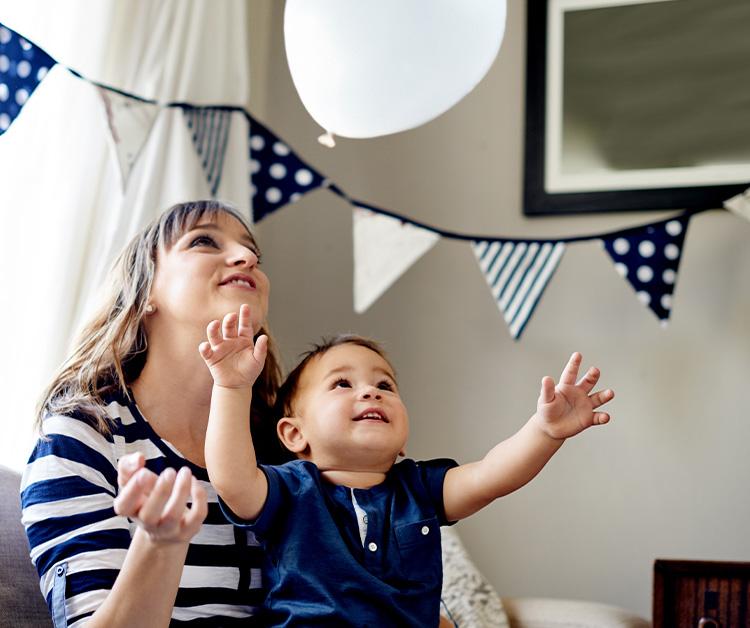 Mother holding her baby