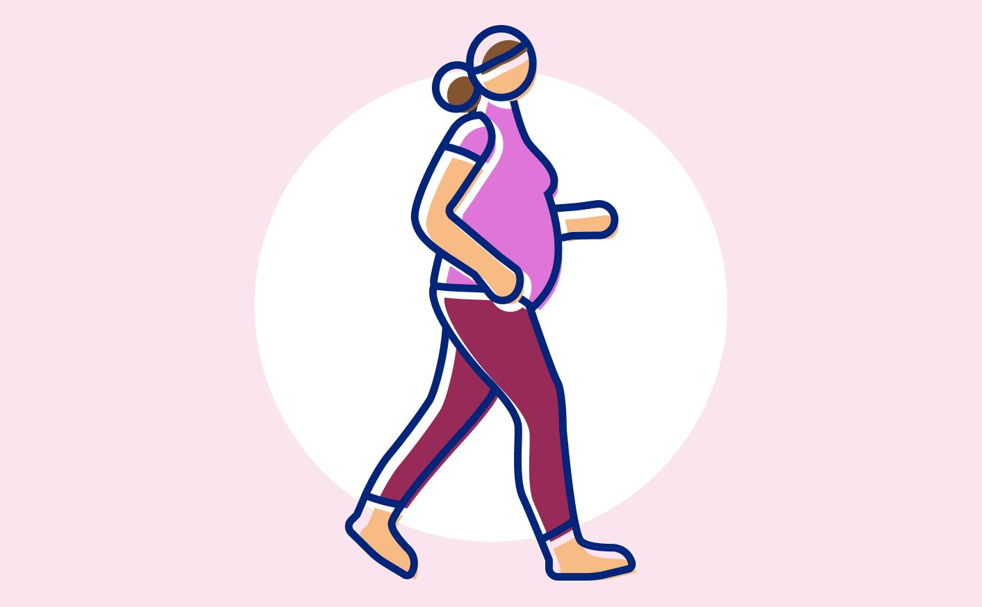 Pregnant woman going for a walk