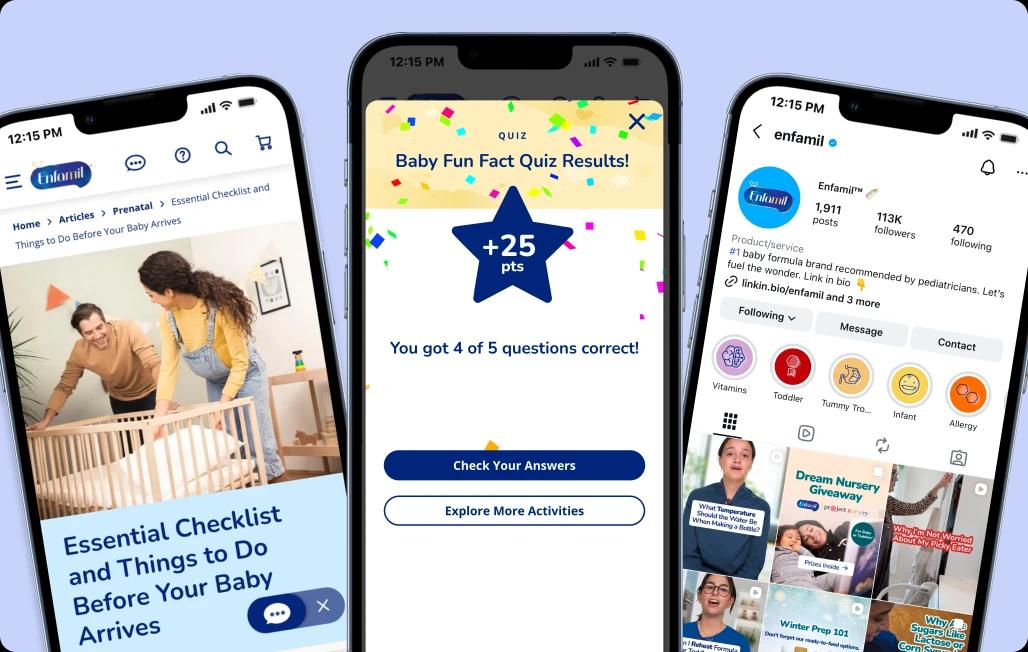 Enfamil Mobile App screen showcasing points